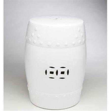 AA IMPORTING 18 in. White Drum Stool 59852-WH